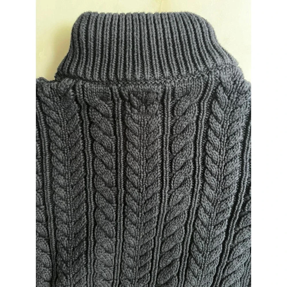 Gap Kids Cable Knit Button Mock Neck Sweater Galaxy Blue size medium 8